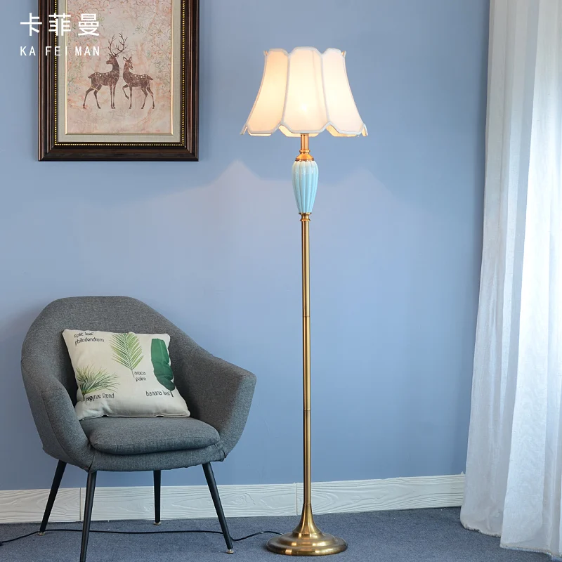 

Free Shipping Modern Ceramic Floor Lamp Beside Lamp For Living Room Simple Sofa Bedroom Study Light Luxury Lamp