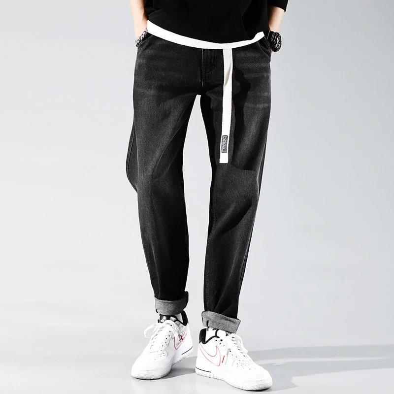 Hot Product Korean Style Fashion Men Jeans Straight Fit Retro Blue Vintage Designer Harem Pants High Quality Streetwear Hip Hop Jeans Men