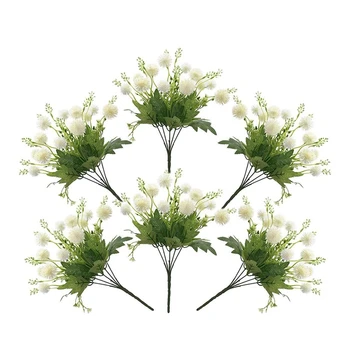 

6 Pcs Artificial Dandelion Flower Fake Dandelion Bridal Wedding Plant Bouquet Home Garden Terrace Party Decoration