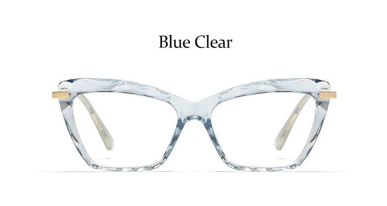 Модные брендовые прозрачные очки в оправе, женские сексуальные Квадратные прозрачные очки для компьютера, женские кошачьи глаза, женские очки - Цвет оправы: Blue Clear