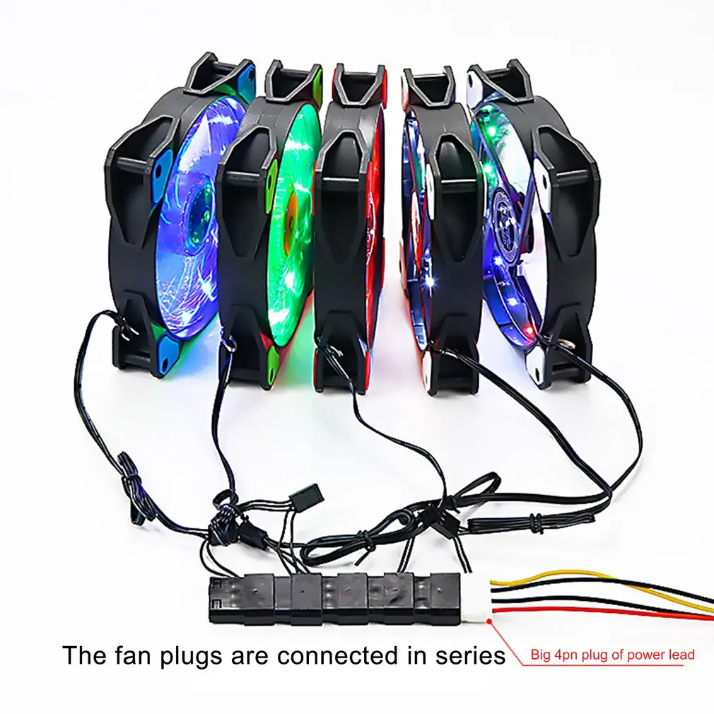 120mm pc computer fan 4 LED Light 12CM Fan PC CPU Cooling Cooler Fan for Computer Case CPU Cooler Radiator Computer Accessories