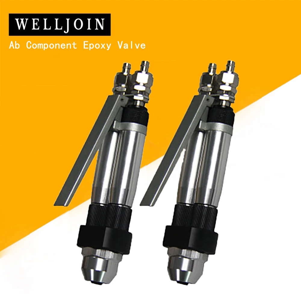 

Free Shipping Ab Component Epoxy Dispensing Valve Pneumatic Flow Control Glue Dispensing Manual Two Liquid Dispensing Valve