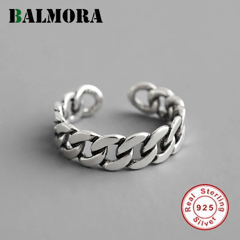 BALMORA, Настоящее 925 пробы, Серебряное ювелирное изделие, плетение, кольца на палец для женщин и девушек, кольцо на палец средней длины, подарки, ювелирное изделие