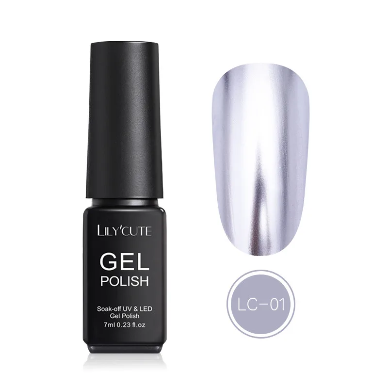 7ml LC-01 LILYCUTE металлический зеркальный эффект Гель-лак для ногтей замочить от лака для ногтей Гель-лак Vernish Полупостоянный эмалевый лак для ногтей - Цвет: 7ml LC-01