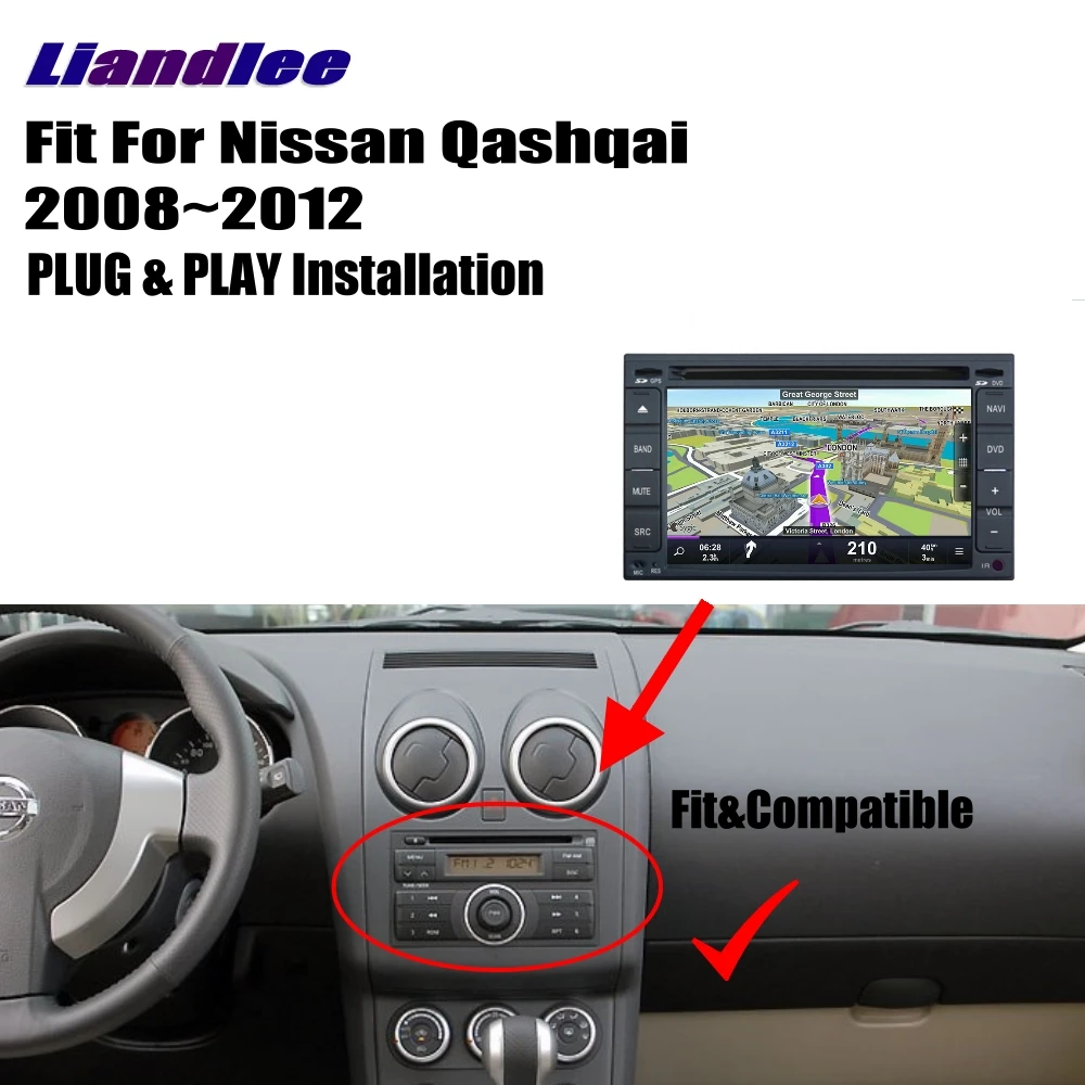 Автомобильный радиоприемник Liandlee 2din на Android CD DVD плеер для Nissan Qashqai 2008 ~ 2012 GPS