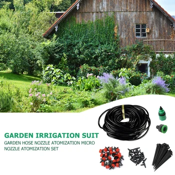 

5-25m Drip Irrigation System Garden Hose Dripper Plant Spray Auto Watering Kit with Adjustable Drippers