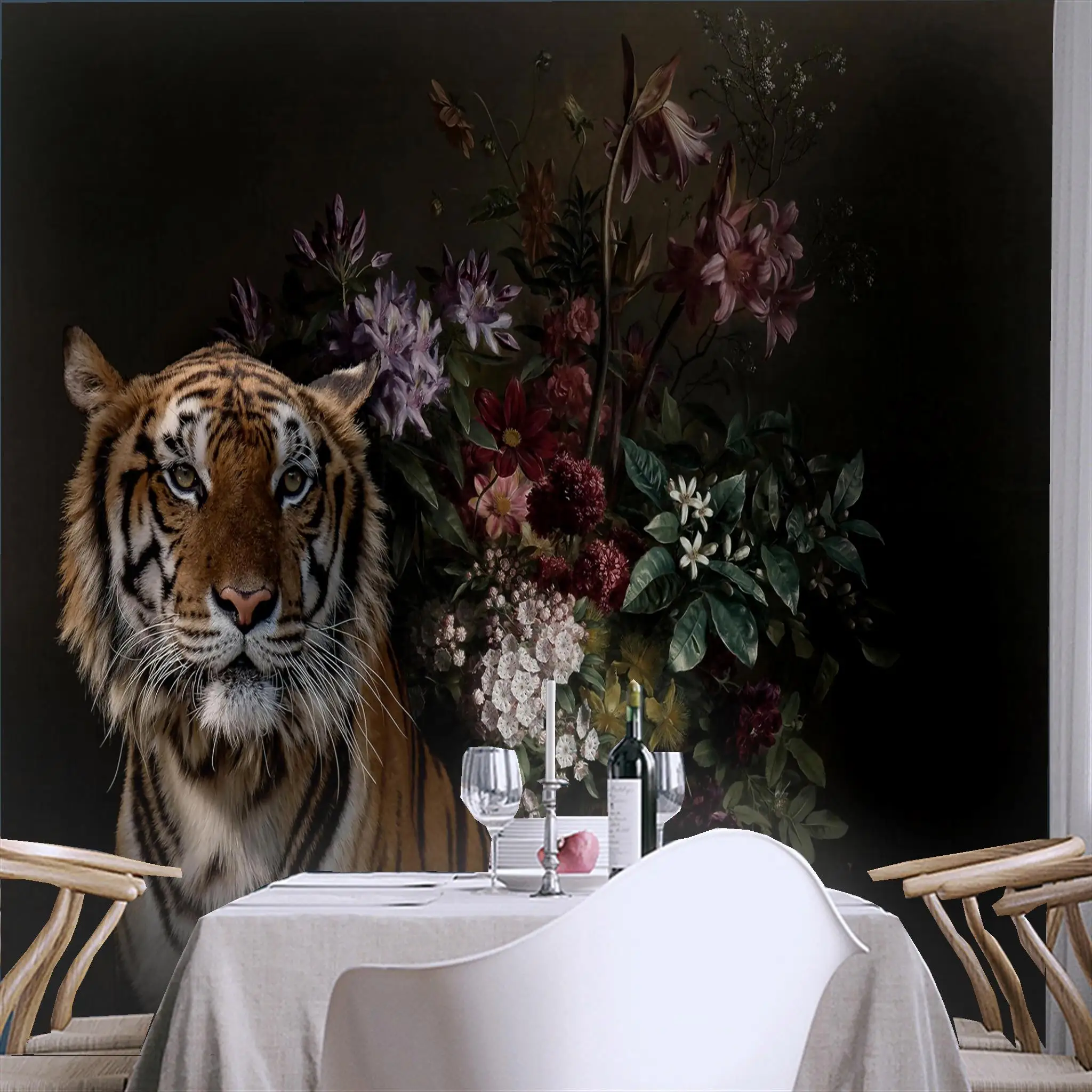 

3D photo wallpaper animal Tiger murals entrance bedroom living room sofa TV background wall mural wall paper