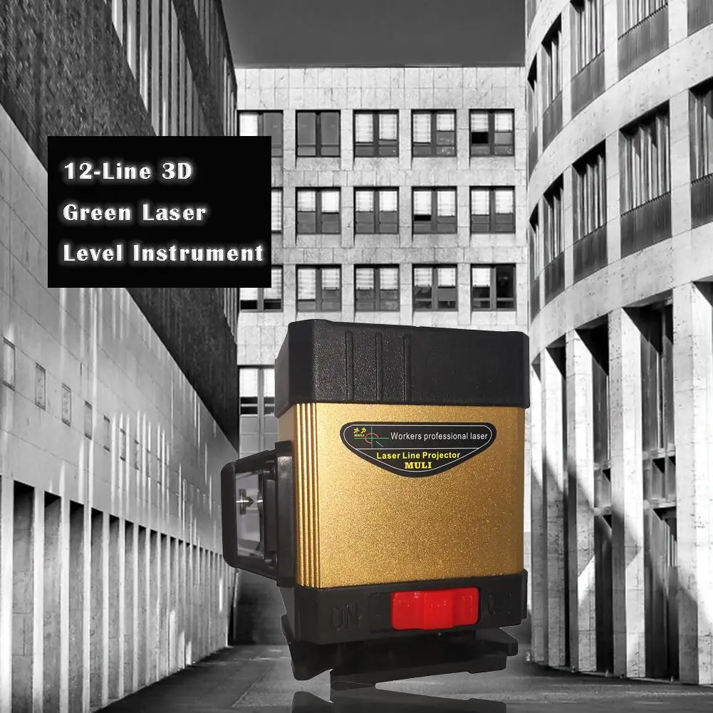 

12 Lines 3D Green Beam Remote Control Self-leveling Laser Level Instruments High Precision Remote Touch Groundwire Instrument