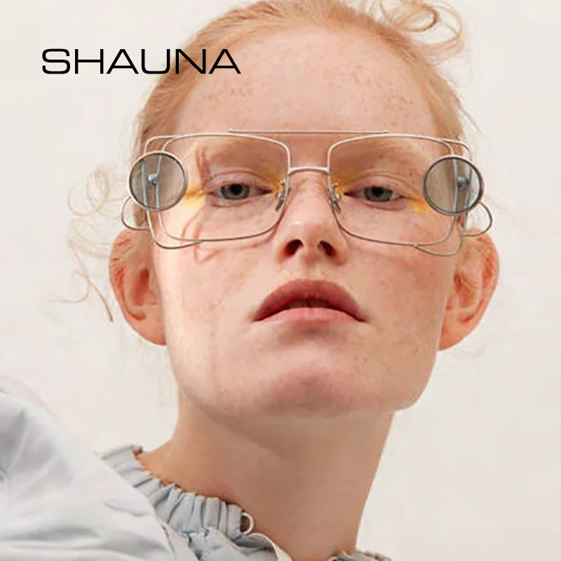 Мужские и женские квадратные очки SHAUNA уникальные брендовые дизайнерские