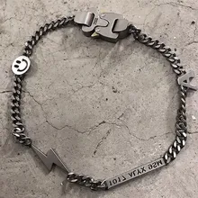 Аликс ожерелье хорошее качество хип хоп смайлик жемчуг Аликс аксессуары Титановая Сталь Металл Аликс герой цепи ожерелье