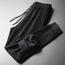 Minglu/бархатные спортивные штаны для мужчин размера плюс 3XL 4XL, осенние и зимние спортивные мужские повседневные штаны, модные мужские брюки с высокой талией