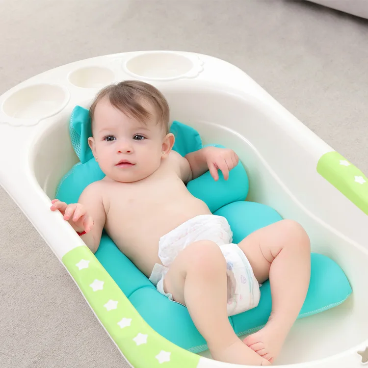 Portable Baby Shower Air Cushion Bed Babies Infant Bath Pad Non-Slip Bathtub Mat Newborn Safety Security Seat | Мать и ребенок