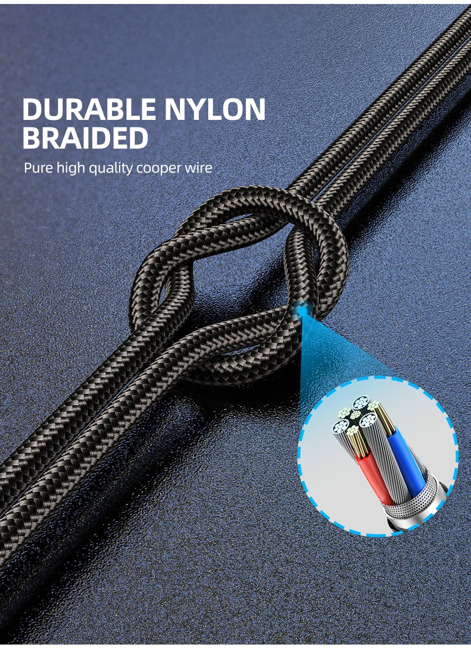 USLION 1 м 2 м металлический корпус светодиодный магнитный кабель usb type C для samsung Xiaomi Micro USB кабель для iPhone IOS 11 Магнитная линия передачи данных