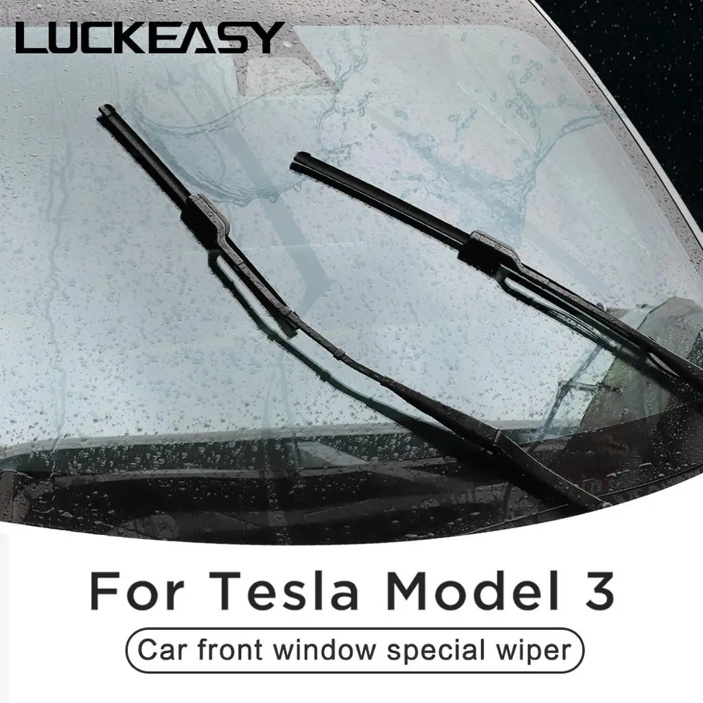 Billig LUCKEASY Auto front fenster spezielle wischer Für Tesla Modell 3 2017 2019 Scheibenwischer Klingen Weiche Gummi Ersatz