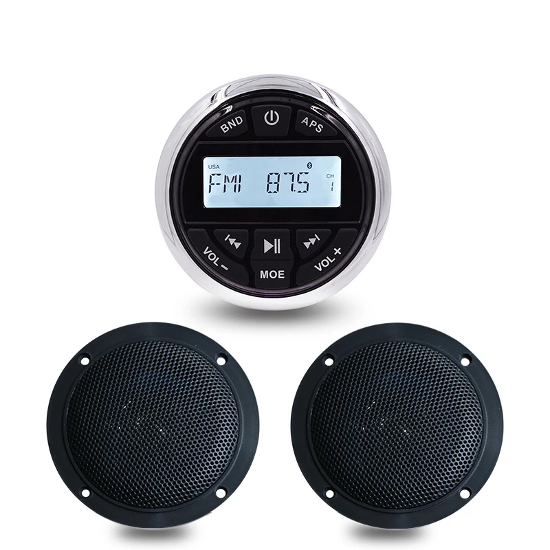 Водонепроницаемый морской Bluetooth Радио Стерео FM AM Аудио приемник MP3 плеер 4 дюйма морские колонки для UTV ATV яхты лодки мотоцикла