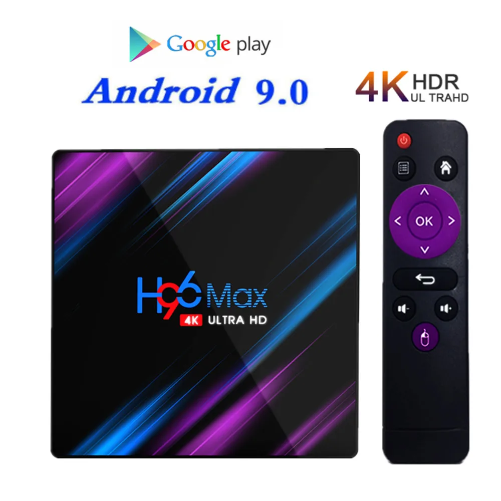 H96 MAX RK3318 Android 9,0 ТВ-бокс 2 Гб ram 16 Гб H.265 медиаплеер 4K Google голосовой помощник Netflix Youtube H96MAX 2GB16GB