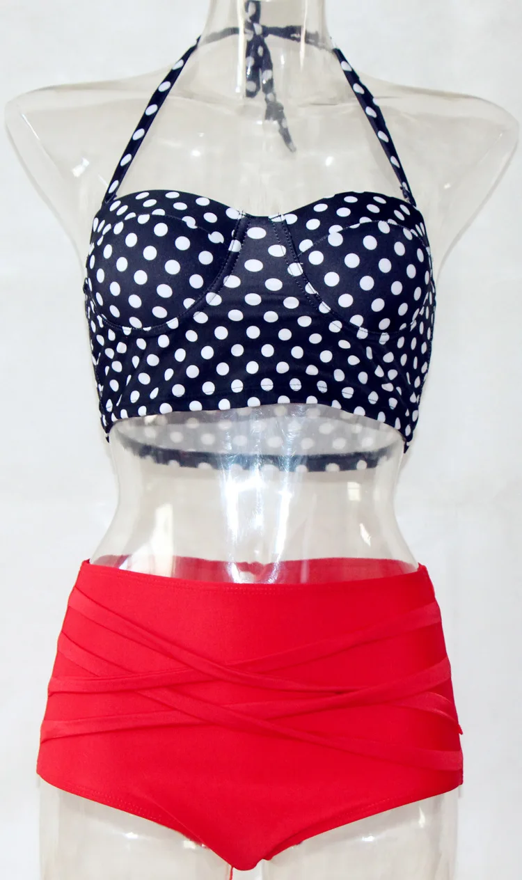 Europe and the United States new high waist retro Bikini swimsuit pregnant women swimwear cover scars swimsuit