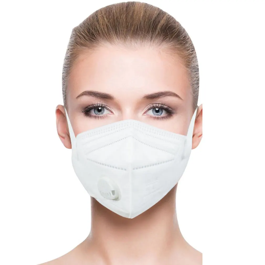 

White KN95 Mask With Breathing Valve Mask Single KN95 6-Layer Filtration Haze Prevention Personal Protection White 1 Pcs