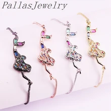 10 шт красивые ювелирные браслеты красочные CZ микро проложить медную цепь Радуга циркония браслеты