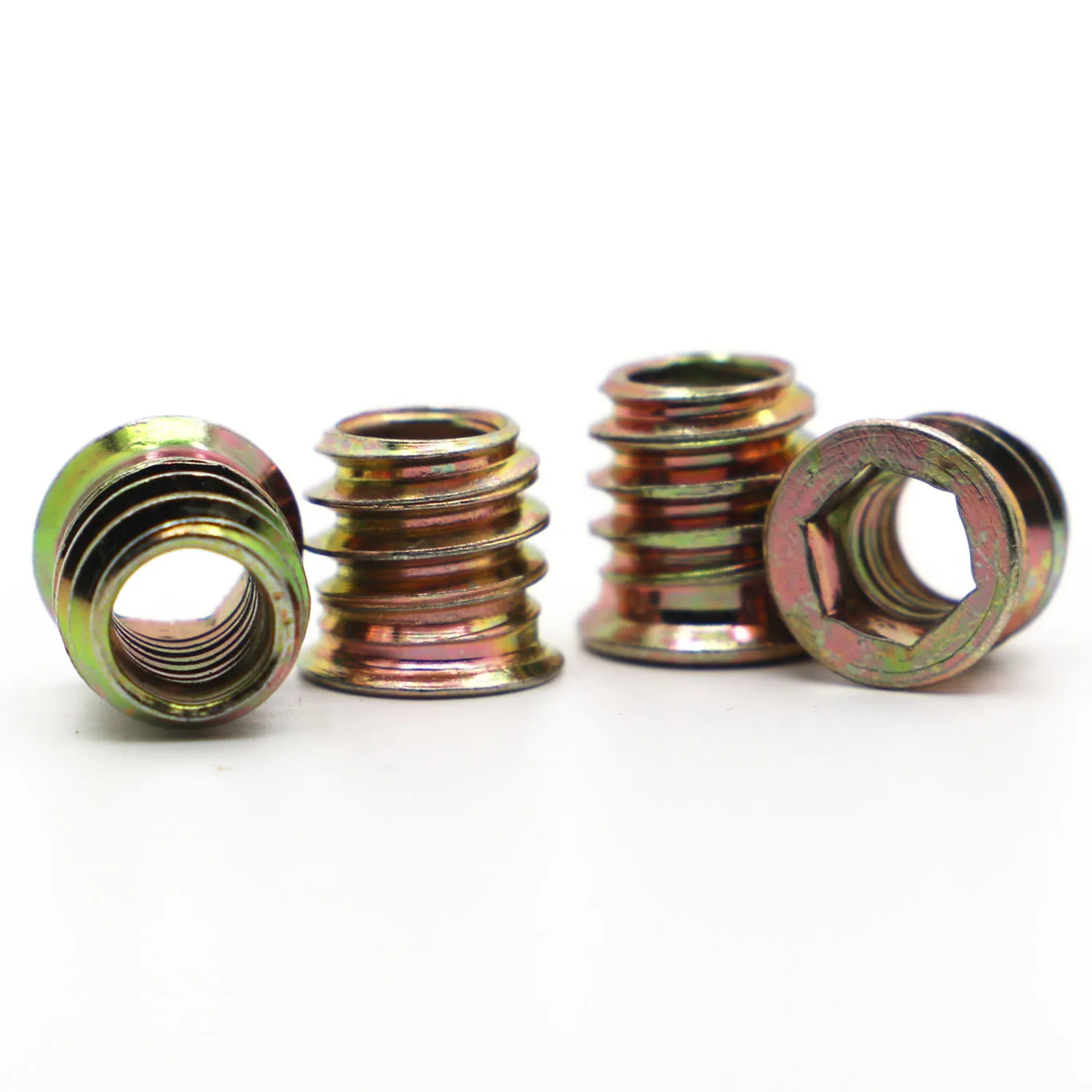10pcs M6 M8 M10 Carbon Steel Thread For Wood Insert Nut Hex Flanged Drive Head Furniture Nuts | Обустройство дома