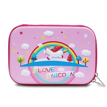 

Kawaii School pencil Case for Girls unicorn pencil casel Cute 3D Pen Box Big Pencilcase EVA Penalties Stationery Large Pouch Bag
