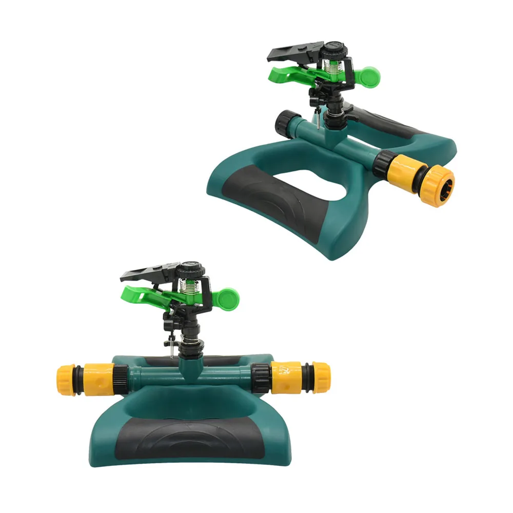 360 Degree Rotary Adjustable Garden Rotating Nozzle with 1/2 3/4 Thread Double Outlet Rocker Sprinkler Water Irrigation Lawn 1PC