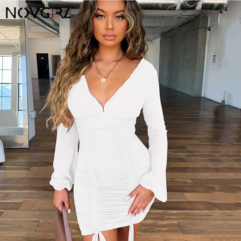 Novgirl/осеннее шифоновое платье для женщин коллекция 2019 года Плиссированное