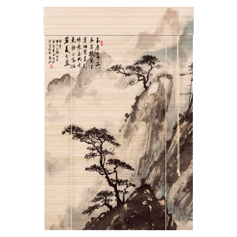 Бамбуковая занавеска в китайском стиле вертикальная и нижняя Ретро дзен 3D