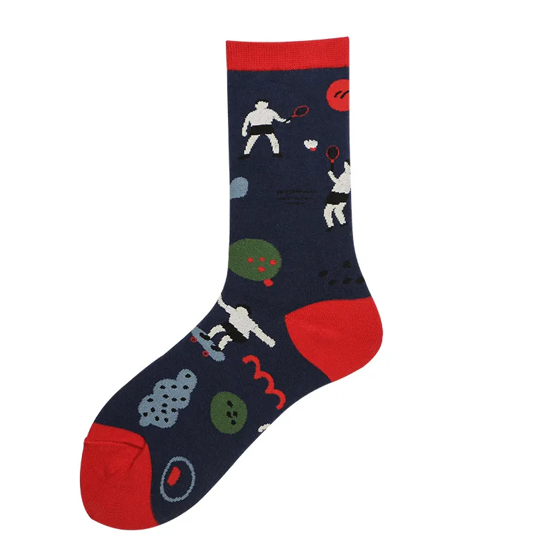 Animal Pattern Harajuku Happy Socks Men's Funny Combed Cotton Casual Socks Colorful Novelty Skateboard Socks Ladies - Цвет: 2