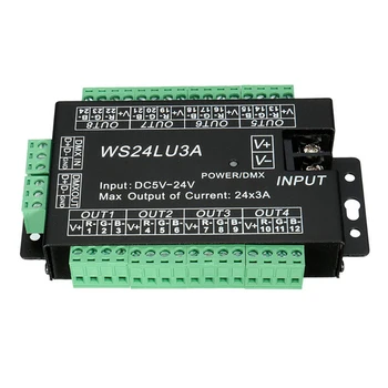 

WS24LU3A 24CH DMX Controller 24 Channel 512 Decoder RGB Controller Decoder for RGB LED Strip Module Lights 24x3A