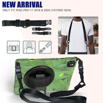 

Cover For iPad Pro 11 2020 Case Model A2228 A2068 A2230 A2231 Funda 3 Layer Protective PC stand Capa with Wrist Shoulder Strap