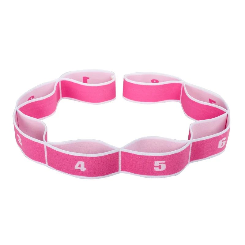 pink white Практичная эластичная восьмипетельная прочная растягивающаяся лента для занятий йогой, тренажерного зала, пилатеса, фитнеса - Цвет: pink white
