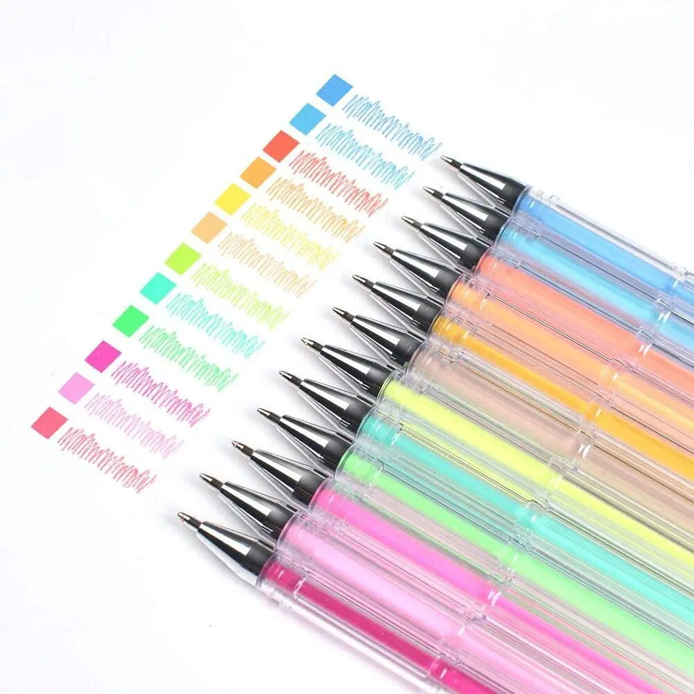 Glitter Gel Pens,32-Color Neon Glitter Pens Fine Tip Art Markers Set  40%More Ink