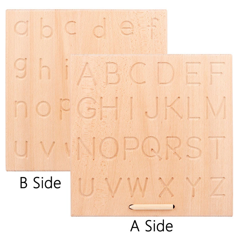 One-sided wooden alphabet tracing board: English - Threewood