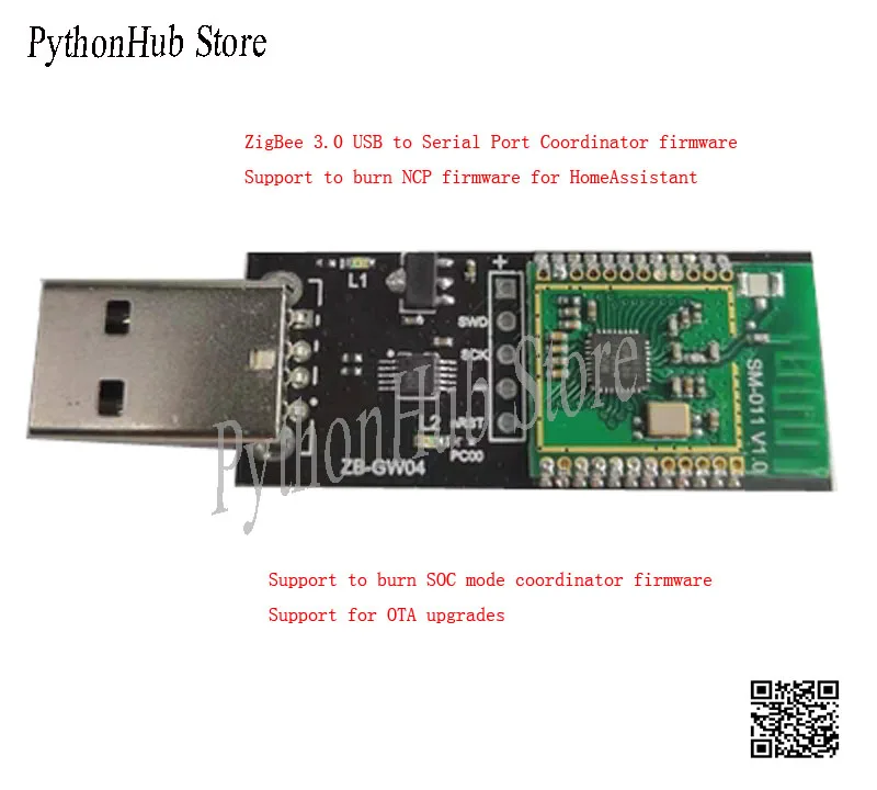 Zigbee 3.0 USB Dongle Gateway – Compatible With Home Assistant, Zigbee2MQTT, OpenHAB, With 5dBi Antenna