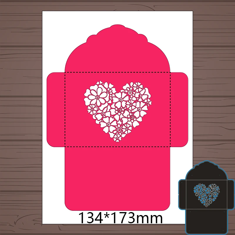 

Metal Cutting Dies hollow heart greeting card new for decor card DIY Scrapbooking stencil Paper Album template Dies 134*173mm