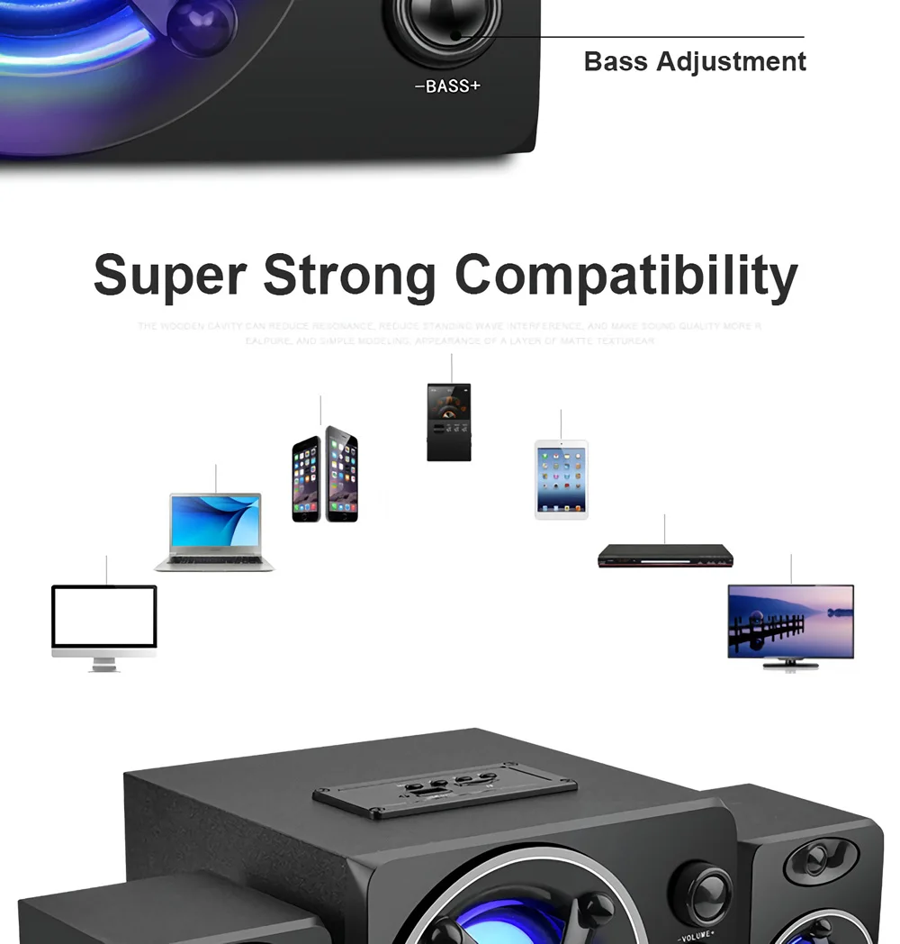 SADA D-208 3 в 1 наборы Adio Bluetooth 2,1 канальный бас светодиодный светильник компьютерный динамик поддержка TF u-диск