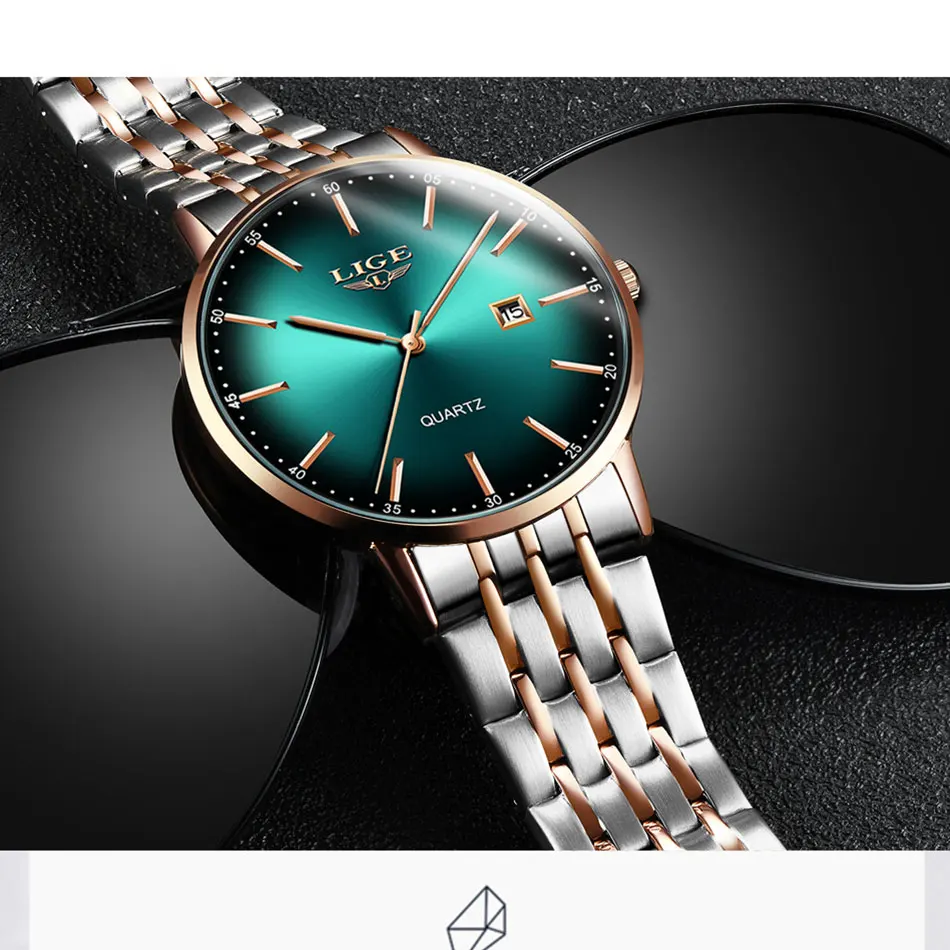 LIGE Japan Quartz Women's Watch Fashion Female Wristwatch Switzerland Luxury Brand reloj mujer Waterproof Women Bracelet Watch