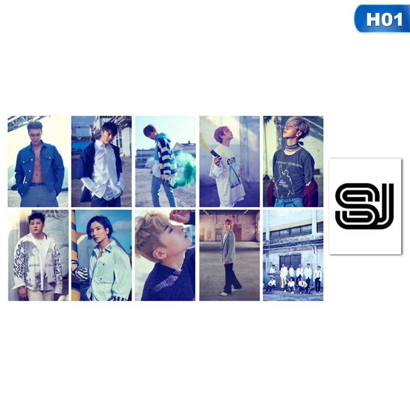 10 шт./компл. SUPER JUNIOR супер хлопок фотоальбом карты ПВХ карты самодельные ЛОМО карта Фотокарта - Цвет: H01