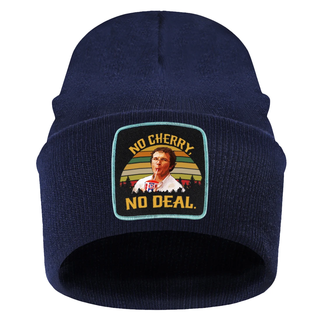 

Stranger Things Print Knitted Caps No Cherry No Deal Harajuku Skullies Beanies High Quality Winter Keep Warm Street Brimless Hat
