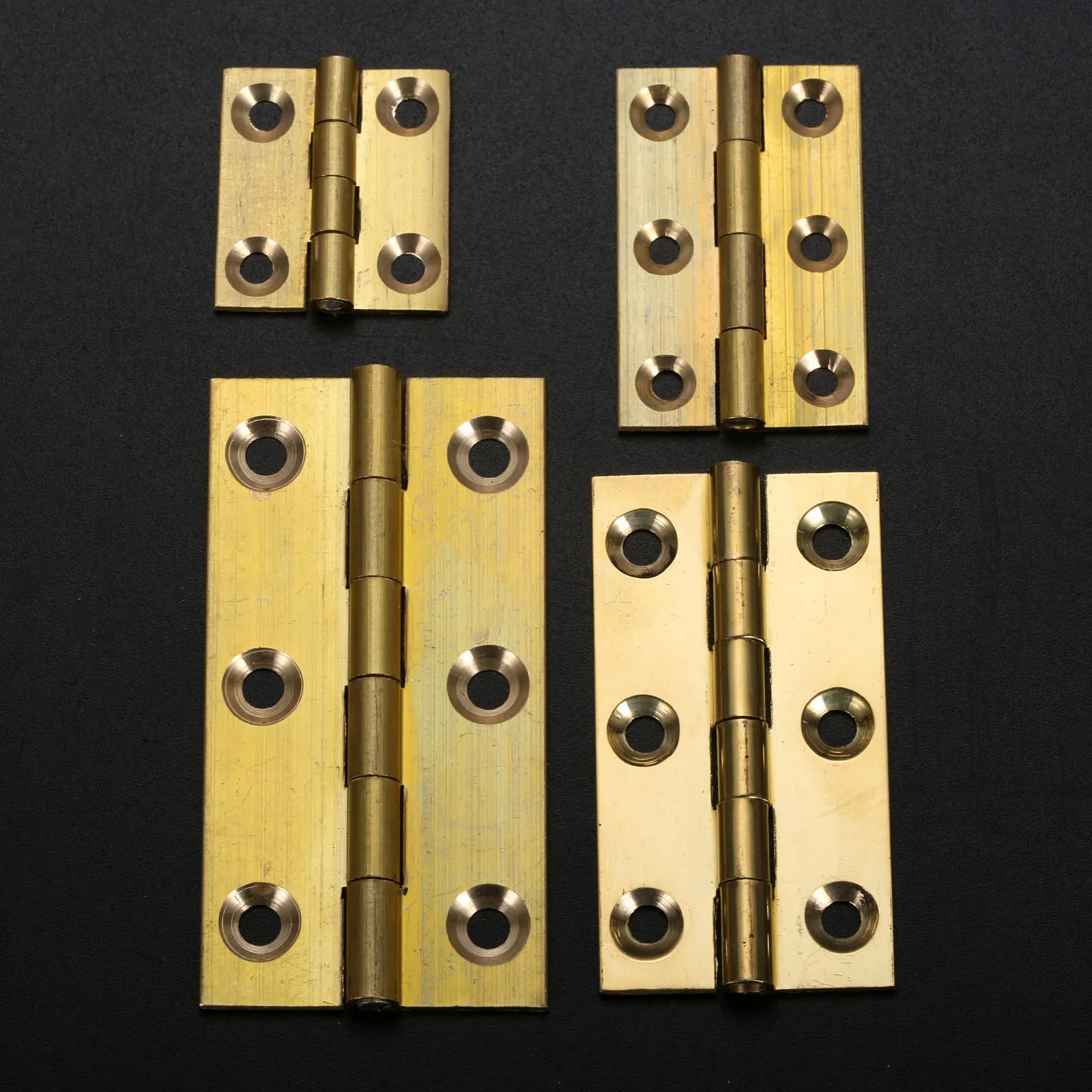 Brass Hinges with Screws 2pcs for Cabinet Door Furniture Wood Jewelry Box Wine Case