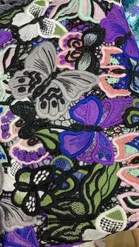 

High quality water soluble butterfly African lace French mesh soft Nigerian lace fabric suitable for DIY high-end clothing dress