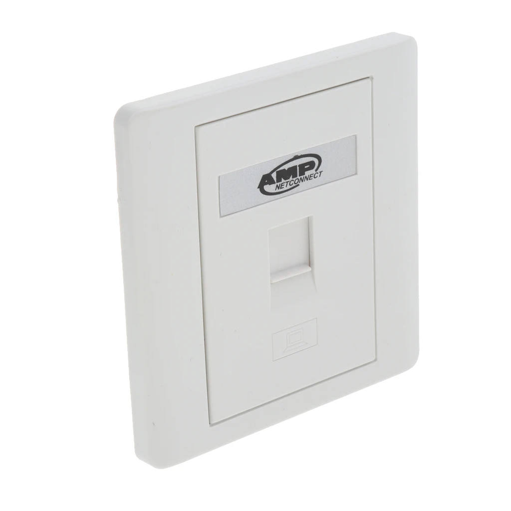 Quad Data Wall Outlet 1 Port RJ45 Network Ethernet / RJ11 Wall Plate Socket