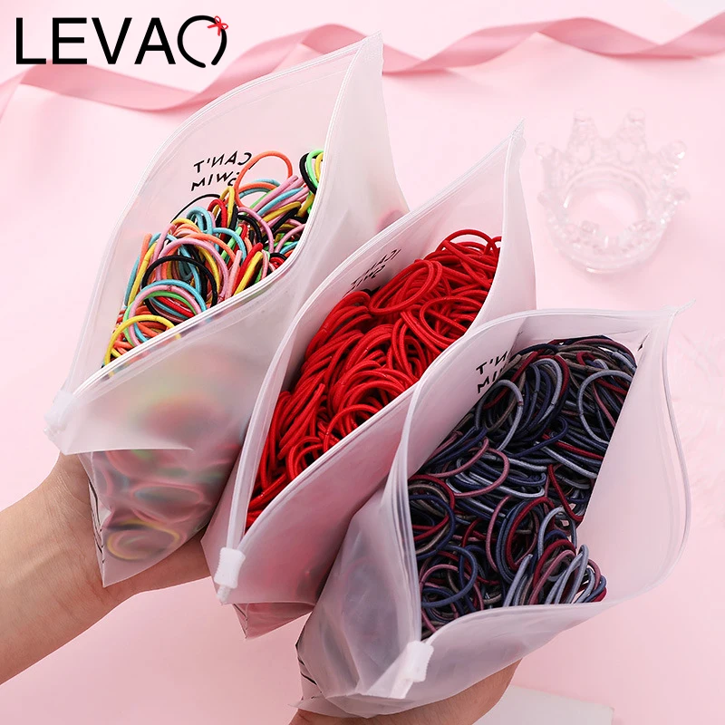 LEVAO, 100 шт., Однотонные резинки для волос 3 см, для девушек, эластичные резинки для волос, аксессуары для волос, повязки для волос, женские повязки, кольцо для волос, веревка, конский хвост