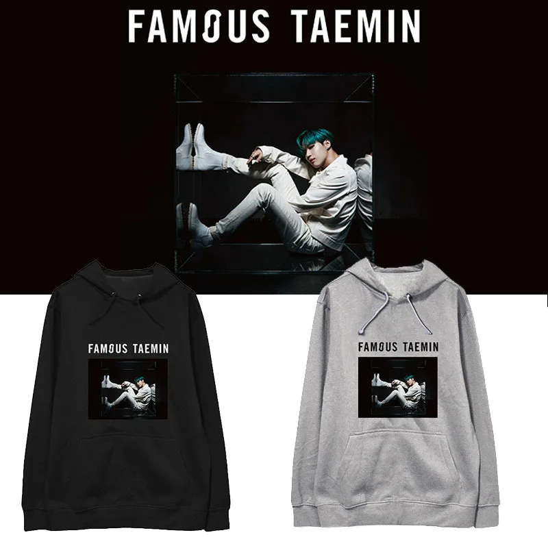 

KPOP SHINee FAMOUS TAEMIN Album Hoodie Hip Hop Casual Loose Hooded Clothes Pullover Printed Long Sleeve Sweatshirts WY1146