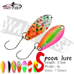 WALK FISH 1PC Pesca Spoon Bait 3g 31mm Metal Fishing Lure With Single Hook Hard Bait Lures Spinner For Trout Perch Japan Wobbler