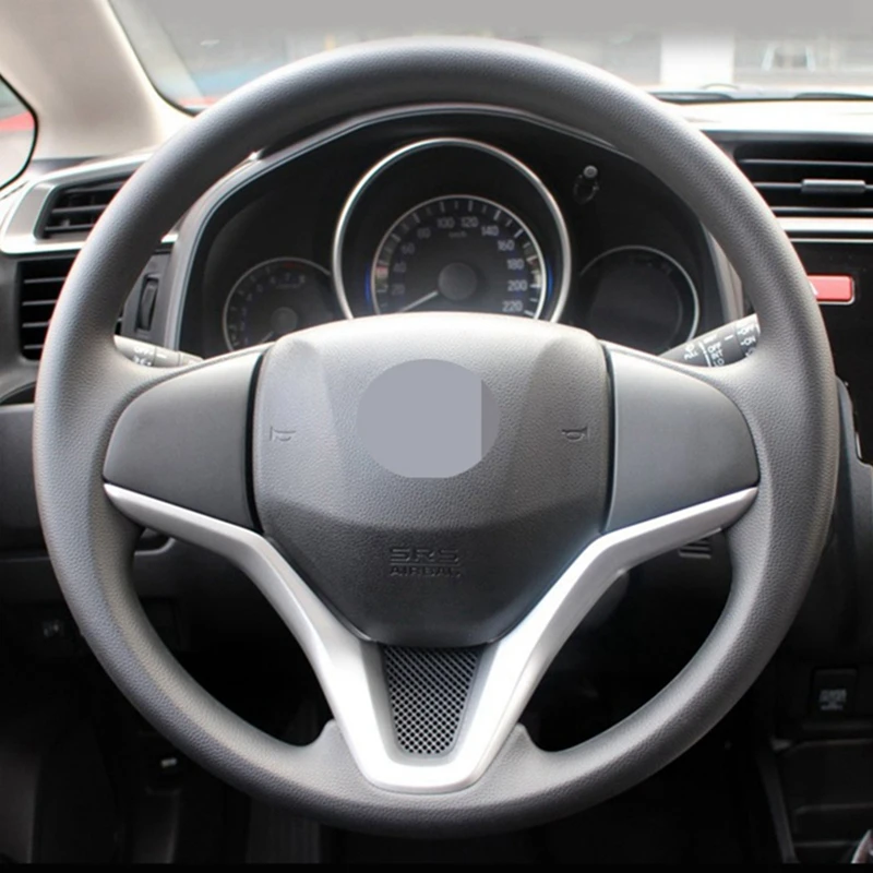 Черная искусственная кожа DIY автомобильный чехол на руль для Honda City- Fit- Jazz- HR-V HRV
