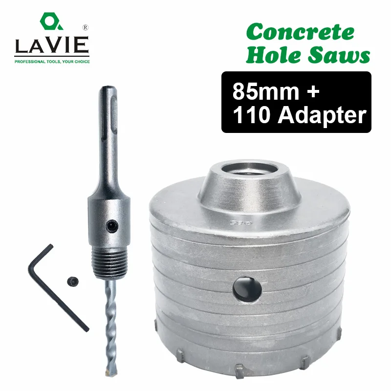 LA VIE 1 set SDS PLUS 85mm Concrete Hole Saw Electric Hollow Core Drill Bit Shank 110mm Cement Stone Wall Air Conditioner Alloy