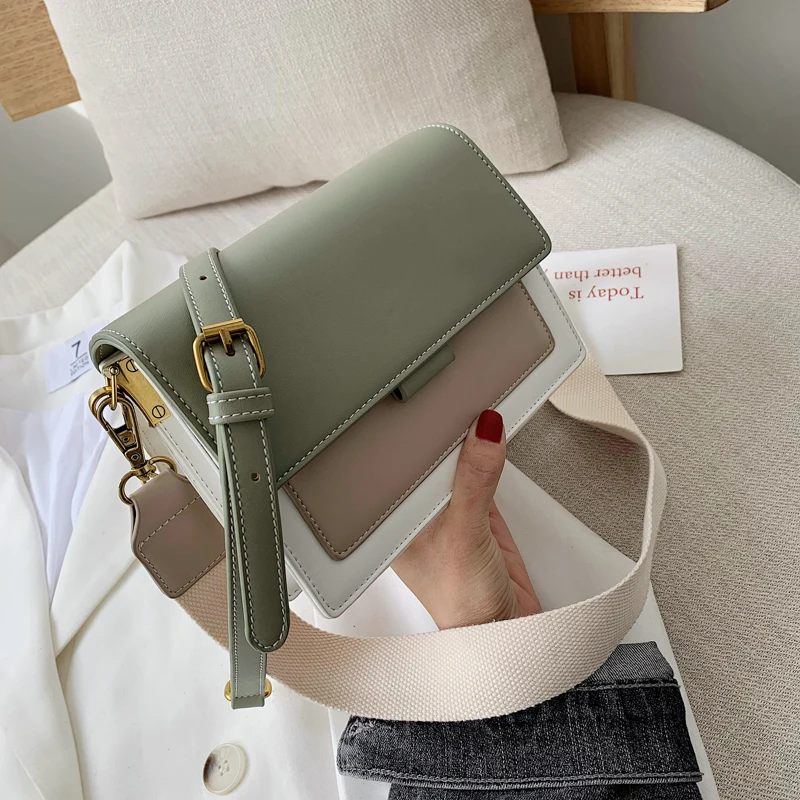 

Cross Body Bags for Women Contrast Color Simple Messenger Shoulder Bag Designer Brand Qualited Small Leather Purses and Handbags