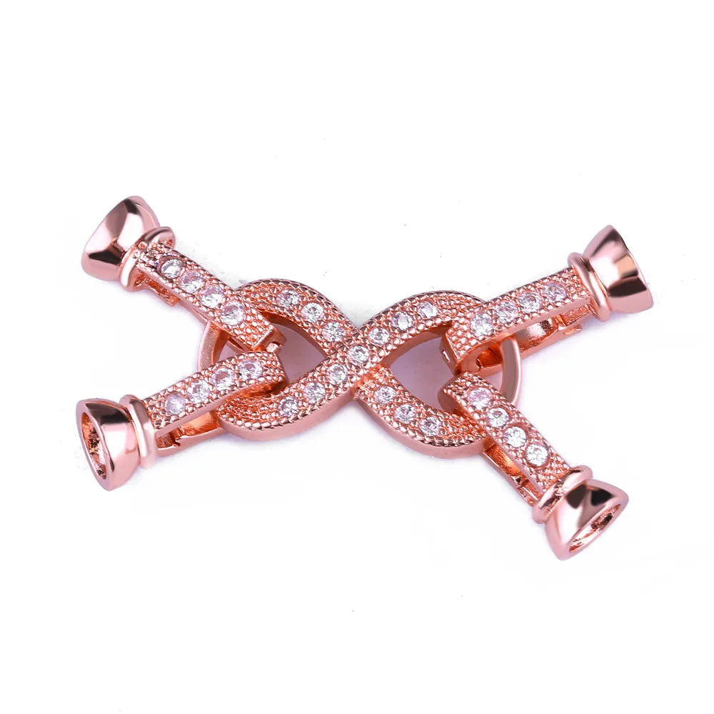 Rose Gold Juya поделки из бисера Жемчуг Браслеты Ожерелье Изготовление аппаратные средства фурнитура поставки Застежка ручной работы замок застежка аксессуары - Цвет: Rose Gold